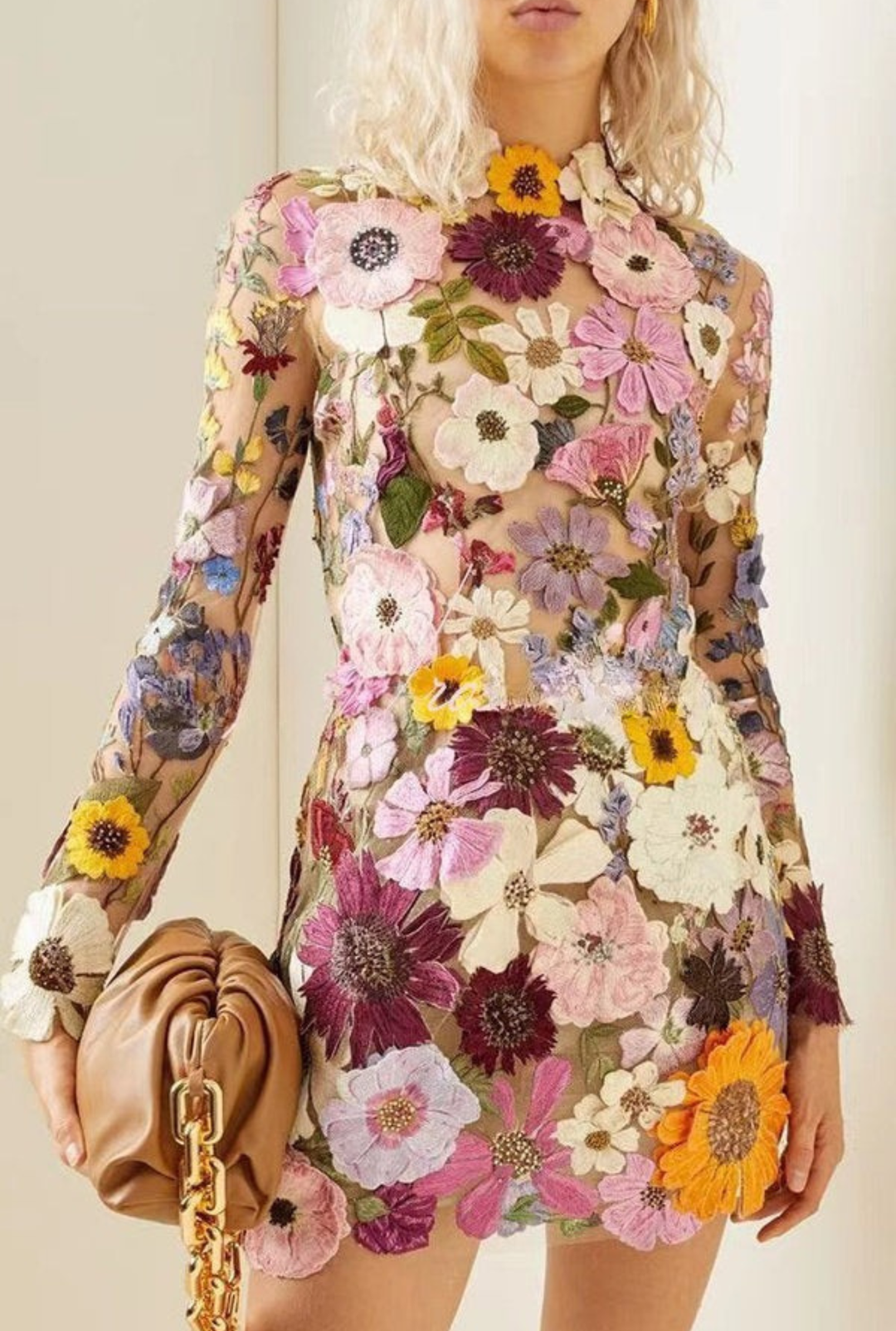 Floréa | Floral Appliqué Mini Dress