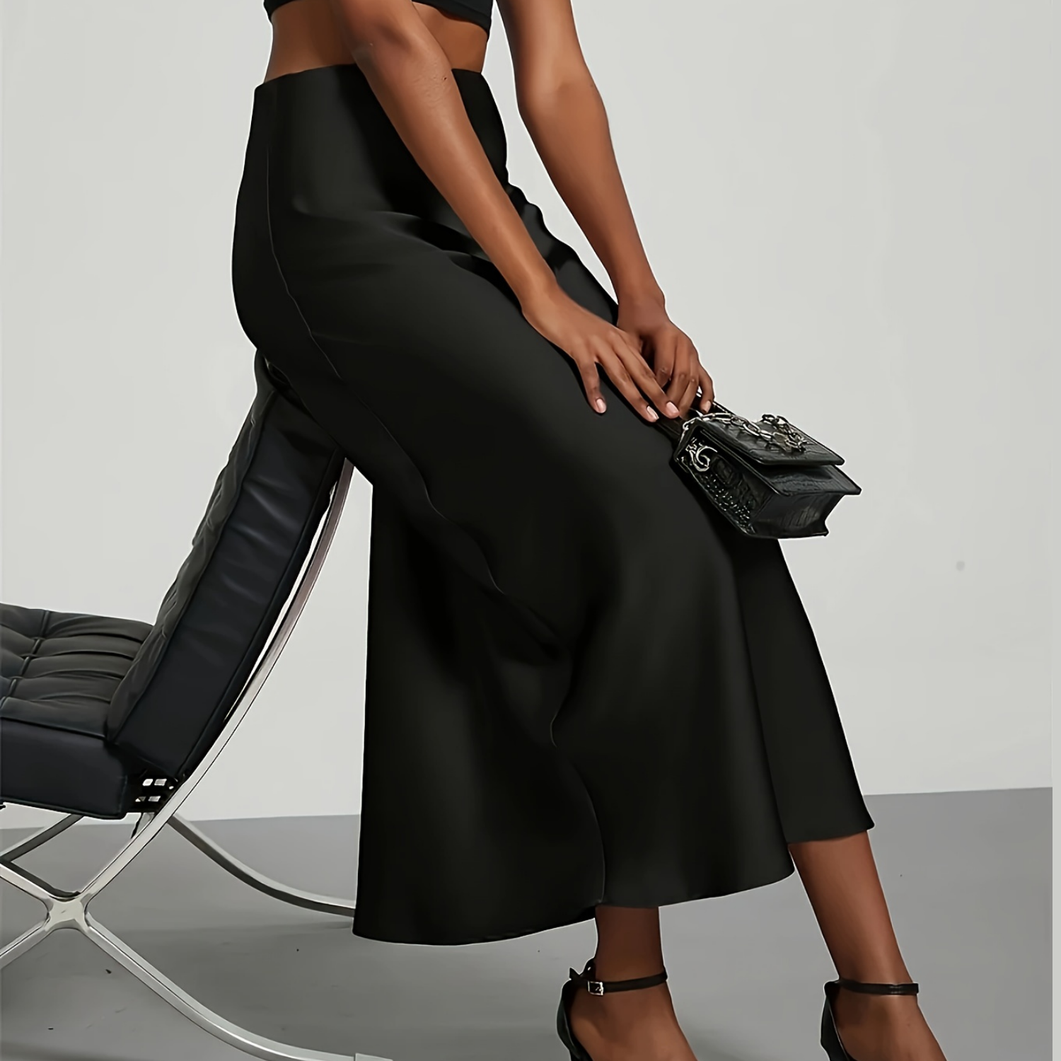 Arden | Jupe Midi Satinée pour Femme