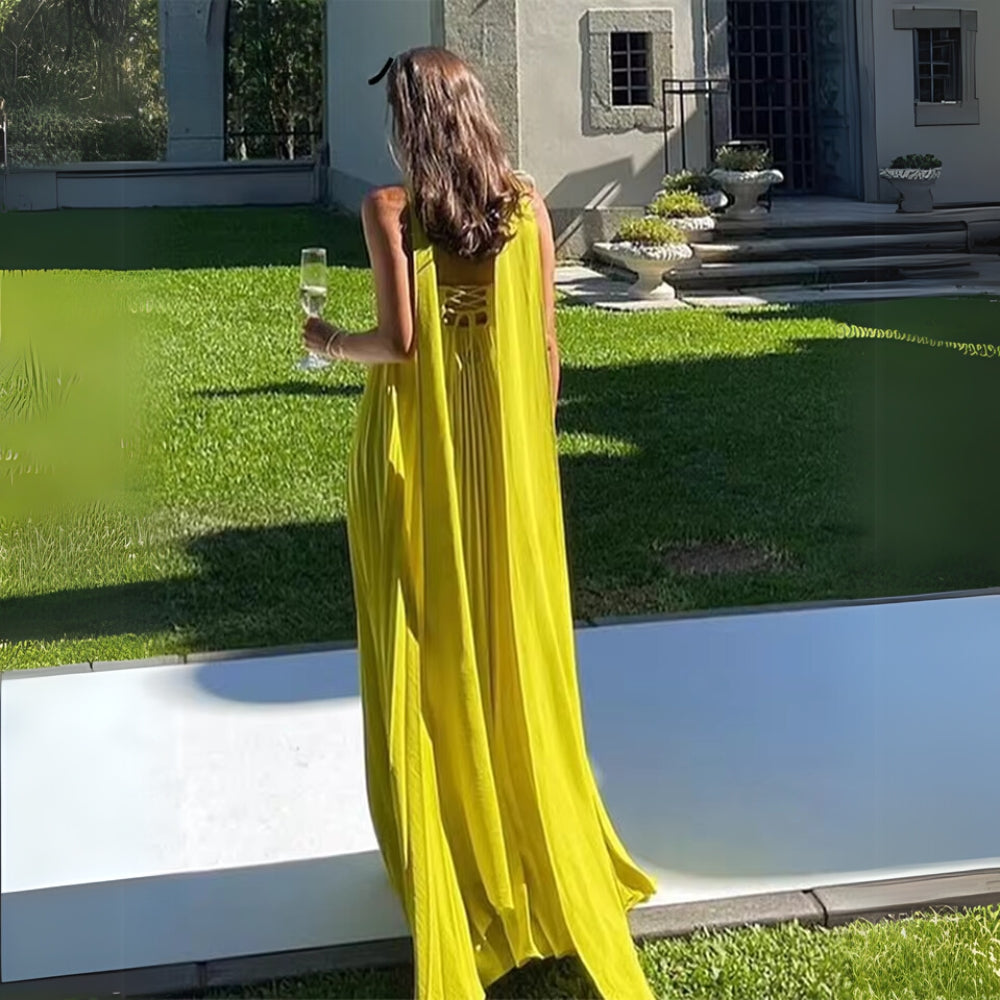 Delaney | Strapless Pleated Dress