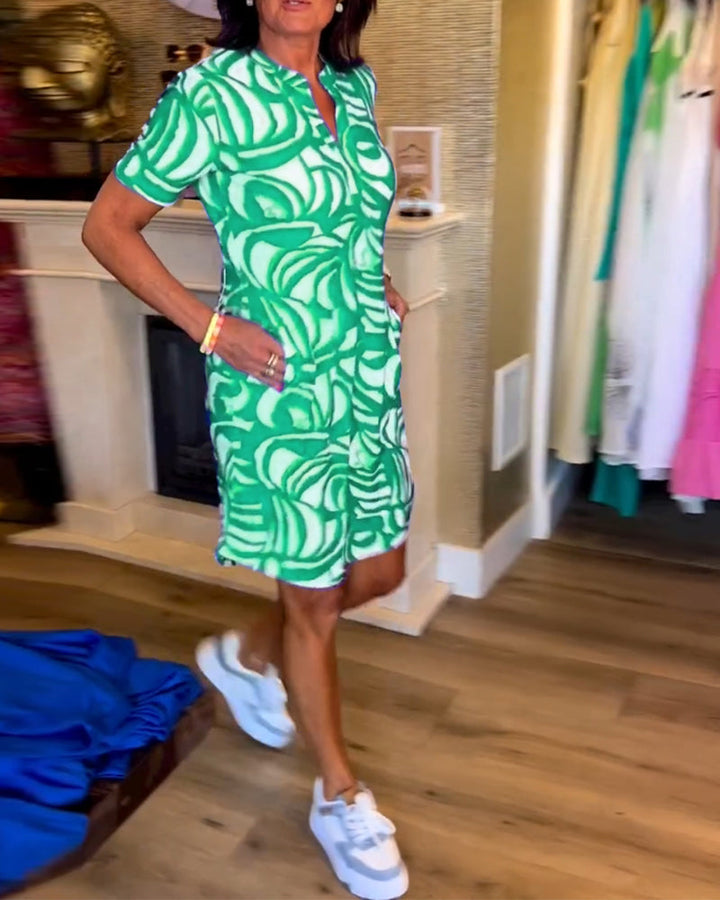 Julia | Printed V-Neck Dress