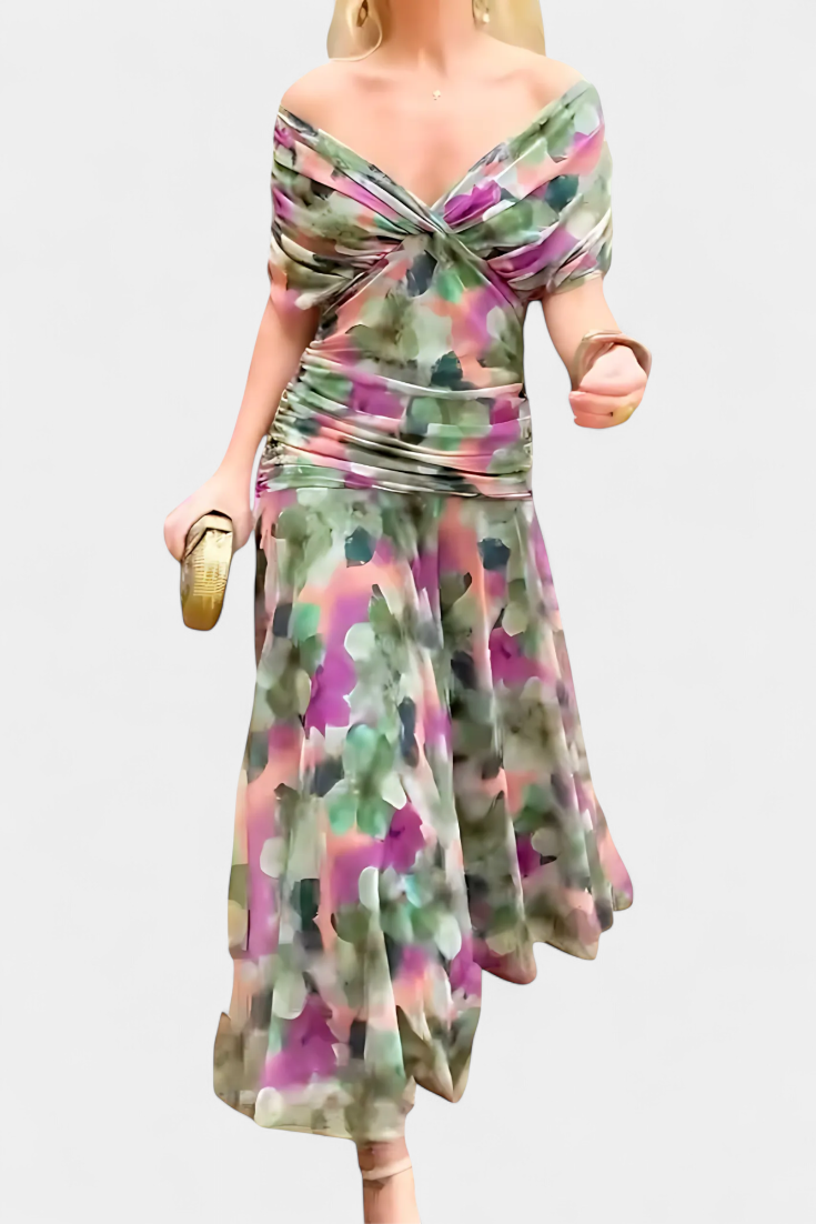 Adriana | Floral Pleated Dress