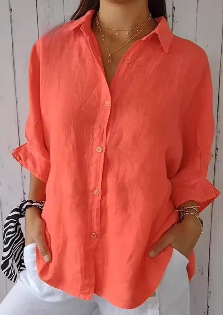 Elodie | Linen Tie-Back Shirt