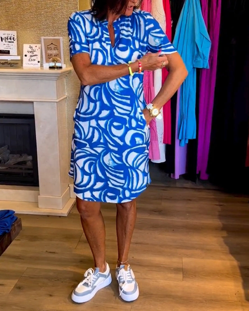 Julia | Printed V-Neck Dress