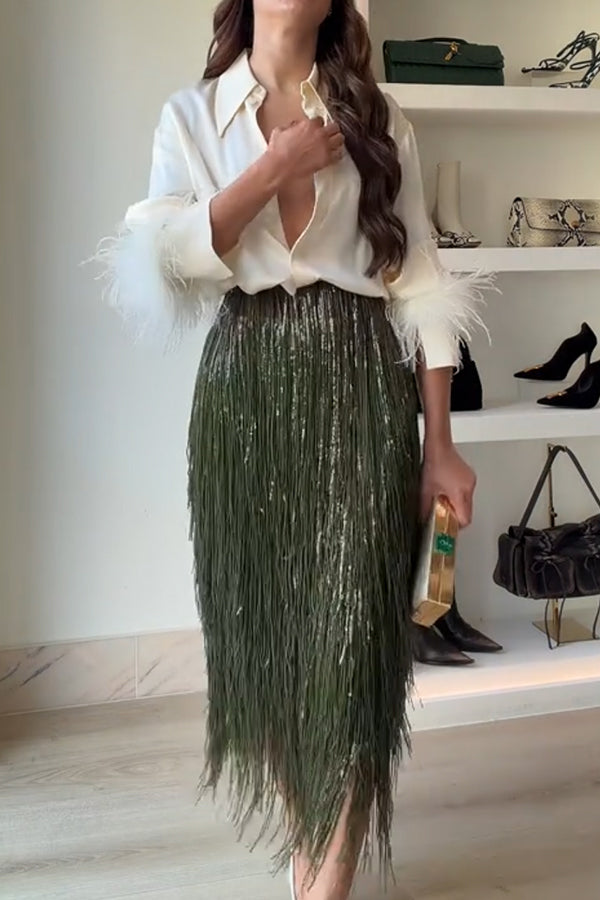 Valenne | Fringe Midi Skirt