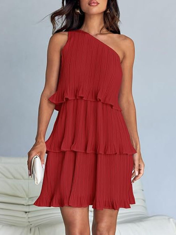 Soréva | One Shoulder Layered Mini Dress