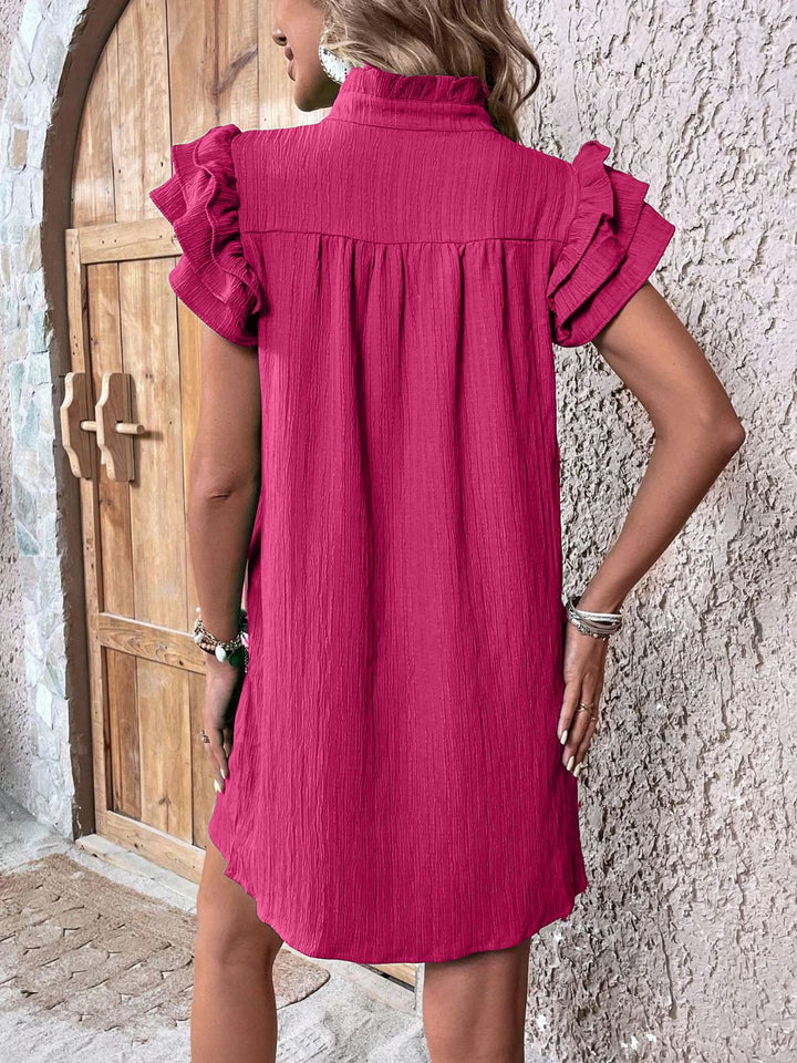 Vaelise | Ruffled Cap Sleeve Mini Dress