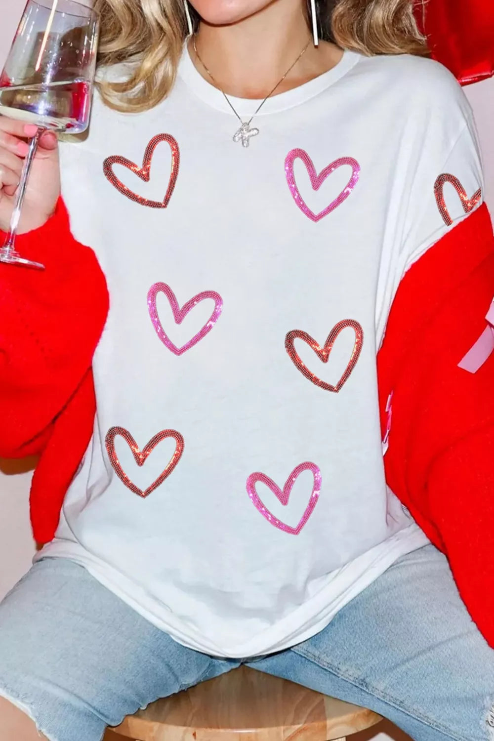 Hailey | Sequin Heart Tee