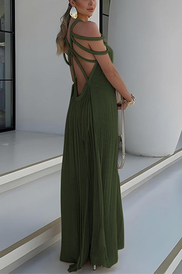 Isolde | Braided Linen Maxi Dress