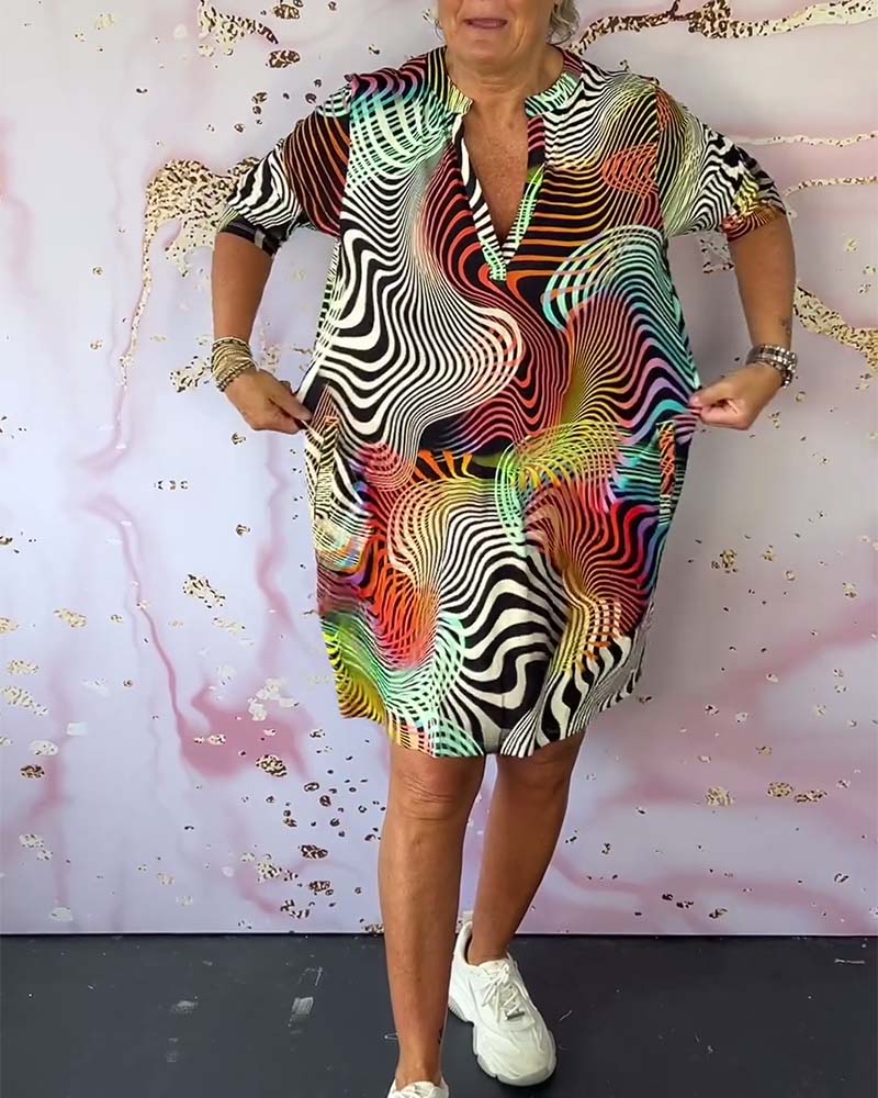 Niana | Printed V-Neck Dress