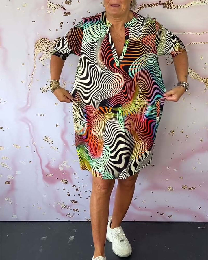 Niana | Printed V-Neck Dress