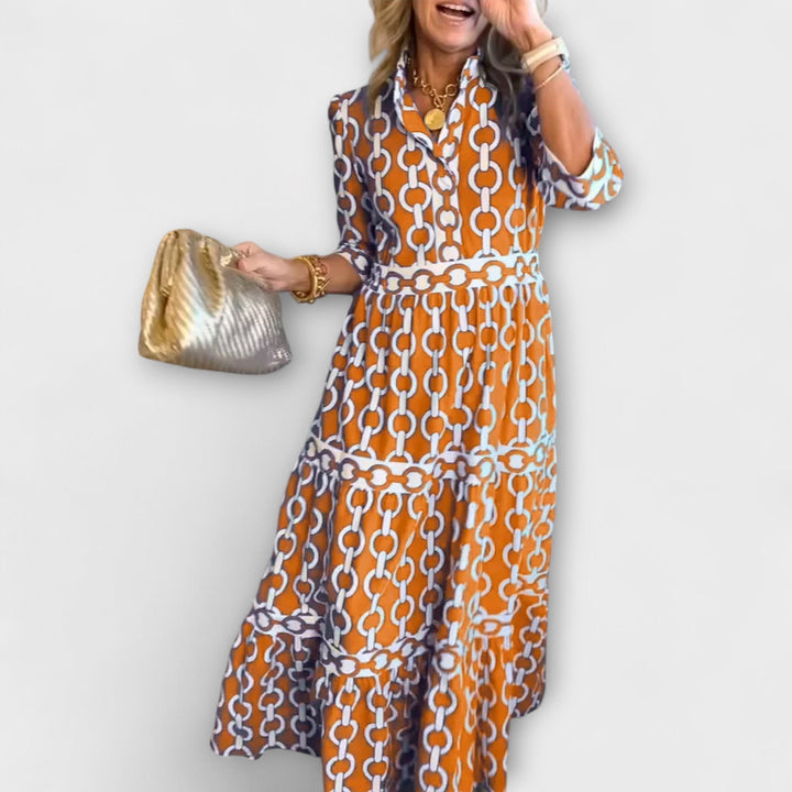 Vanessa | Chain Print Midi Dress