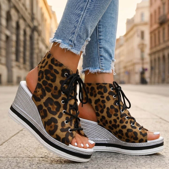 Zevira | Lace-Up Wedge Sandals