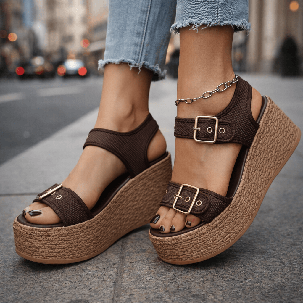 Namia | Buckle Platform Wedges