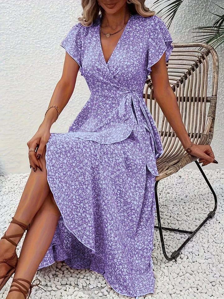 Ashley | Floral Wrap Midi Dress