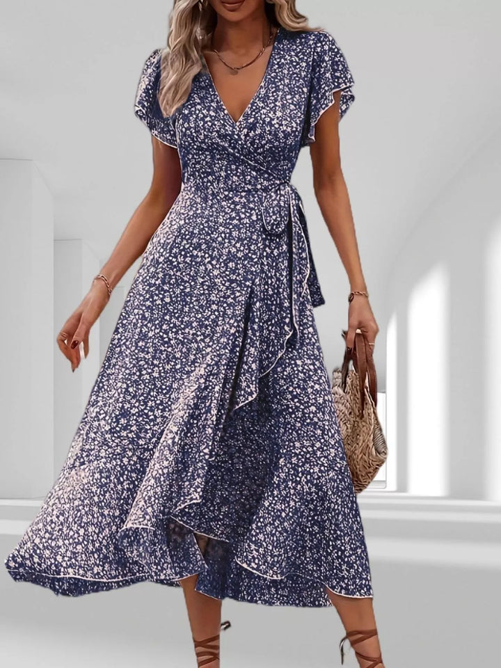 Ashley | Floral Wrap Midi Dress