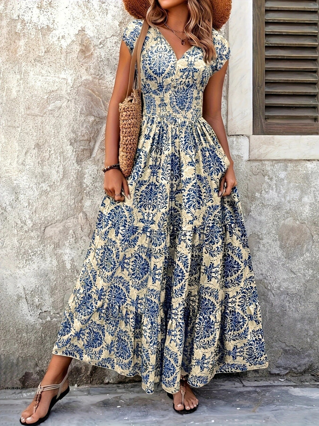 Solara | Printed Tiered Maxi Dress