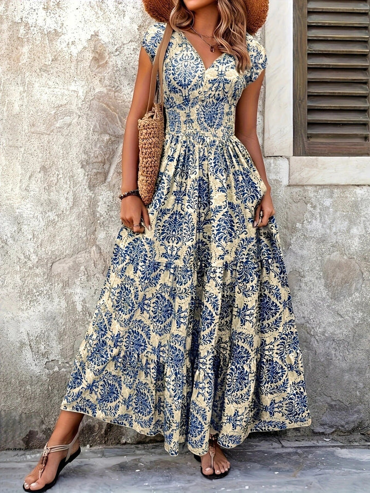 Solara | Printed Tiered Maxi Dress