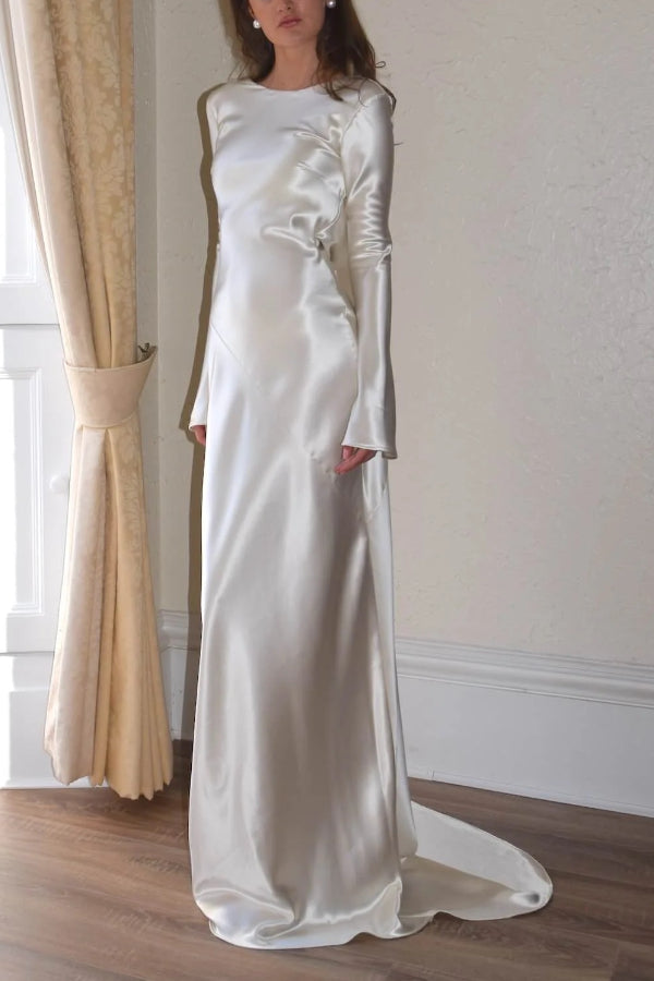 Aveline | Robe maxi sans dos en satin