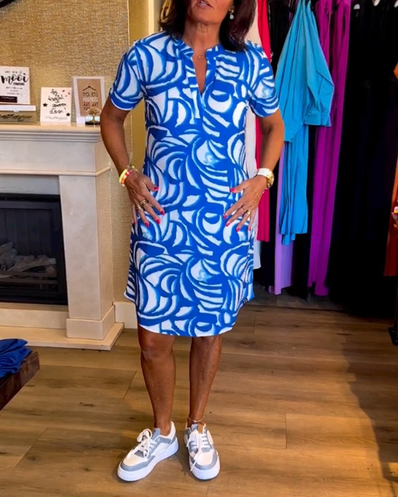Julia | Printed V-Neck Dress