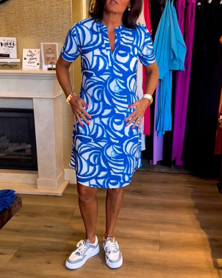 Julia | Printed V-Neck Dress
