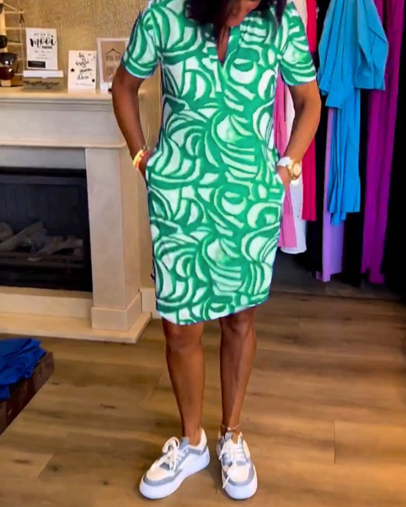 Julia | Printed V-Neck Dress
