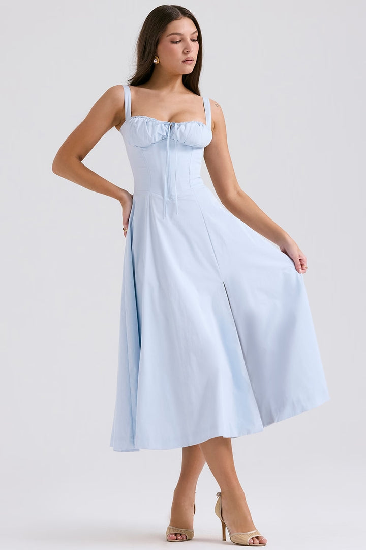 Lyra | Lace-Up Midi Dress