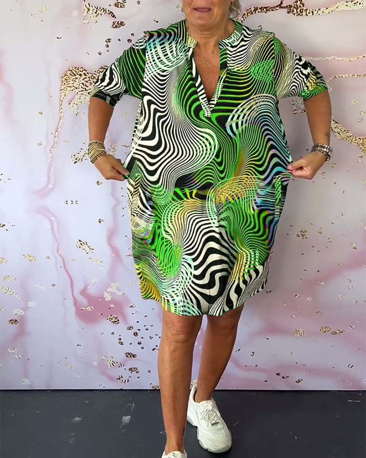 Niana | Printed V-Neck Dress