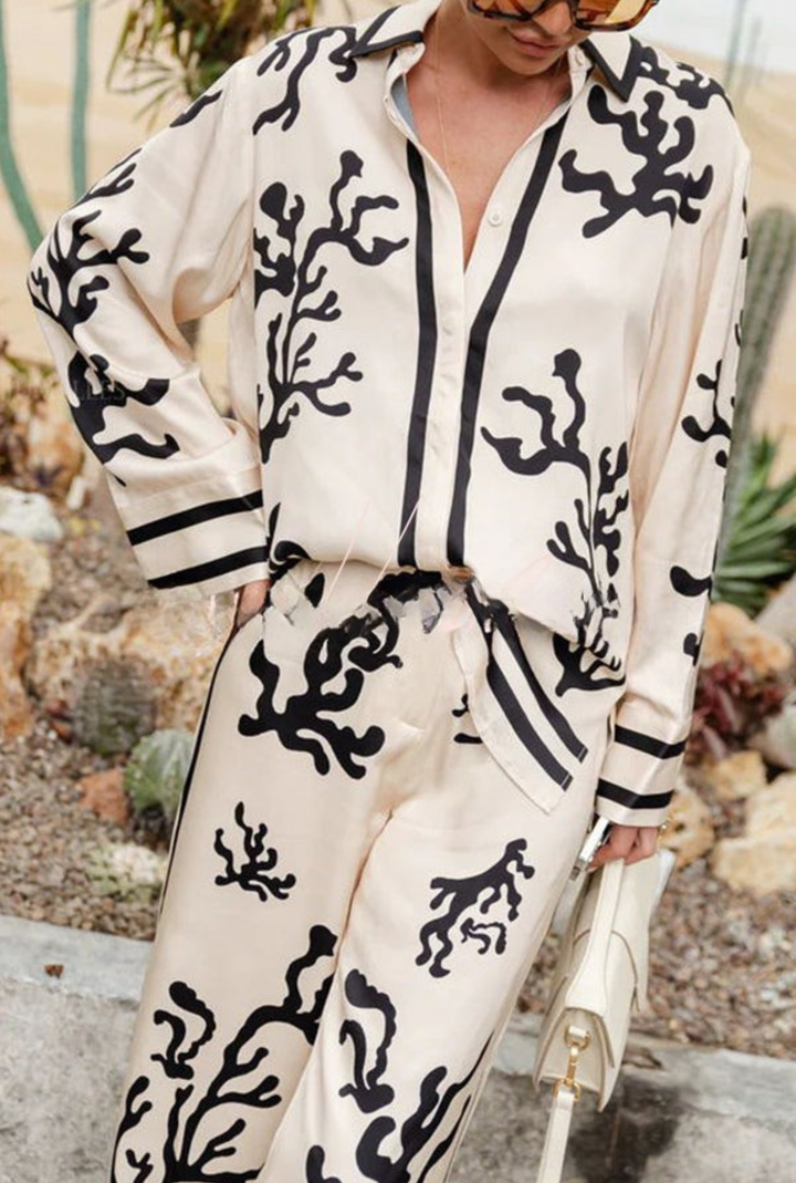 Avelle | Printed Satin Pants