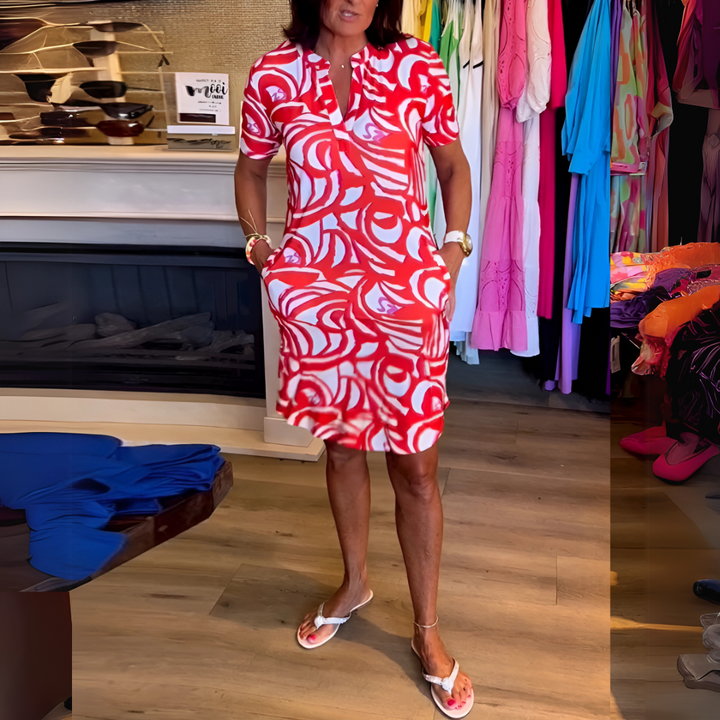Julia | Printed V-Neck Dress
