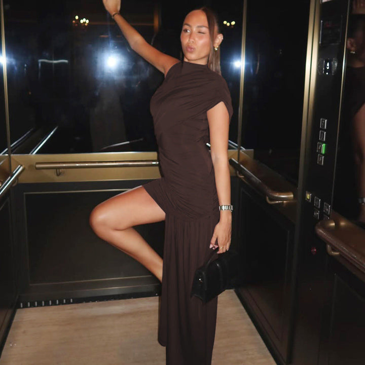 Rovienne | Asymmetrical Drape Dress