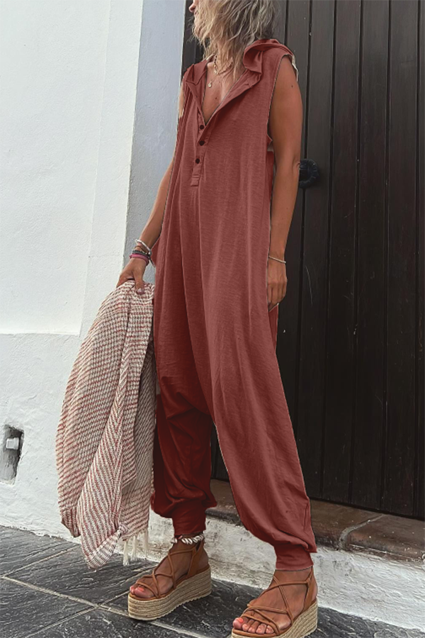 Noreya | Hooded Sleeveless Jumpsuit