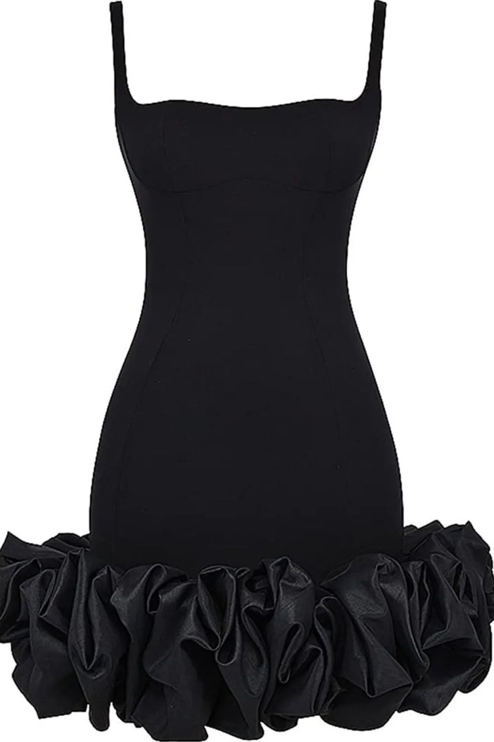 Rela | Ruched Square Neck Mini Dress
