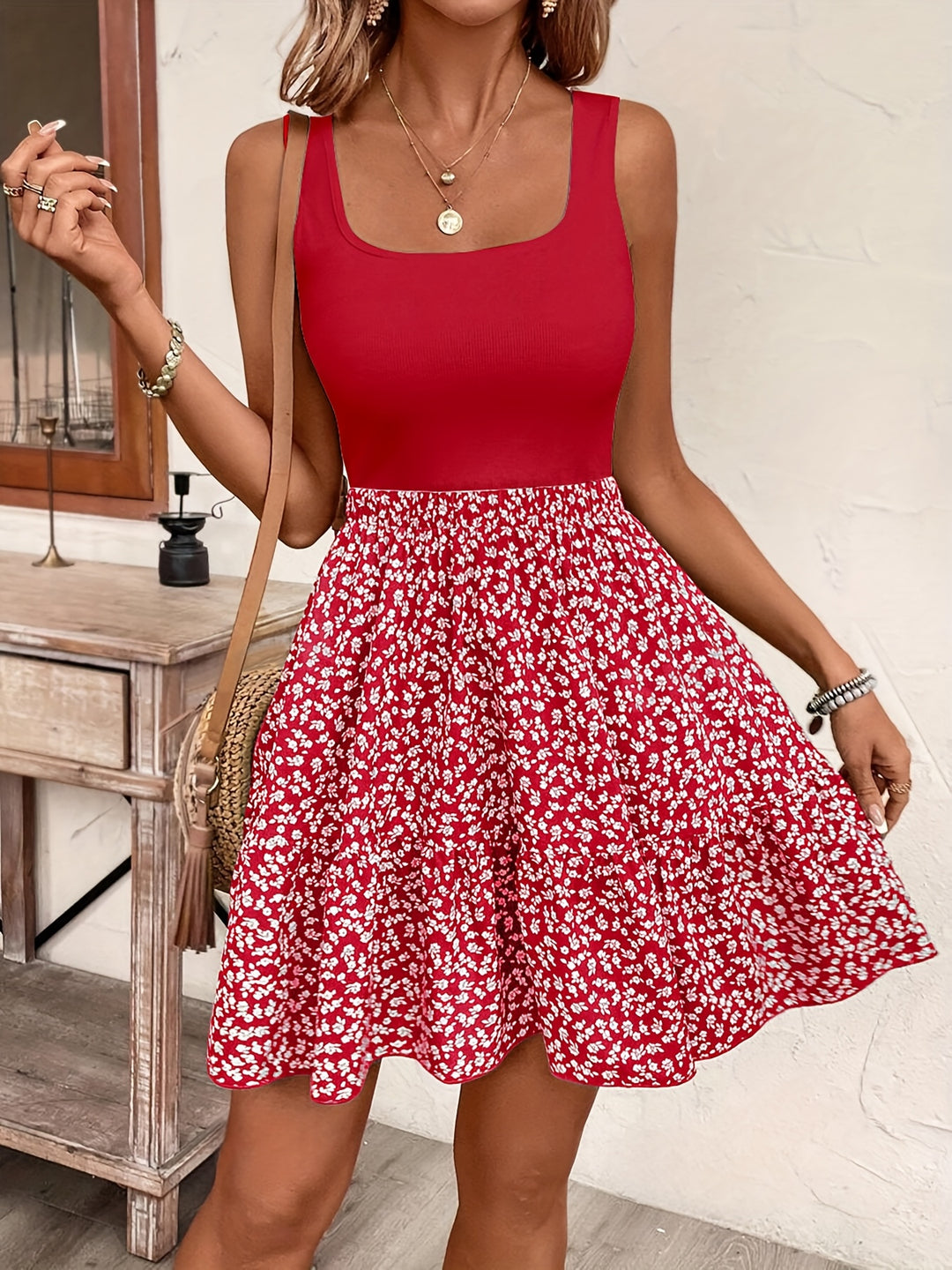 Norè | Smocked Print Mini Dress