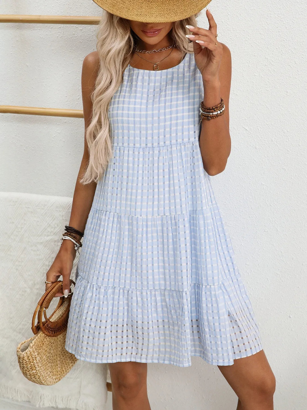 Nolène | Plaid Sleeveless Mini Dress