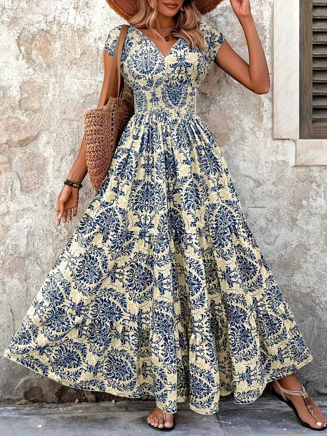 Solara | Printed Tiered Maxi Dress