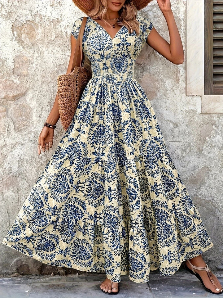 Solara | Printed Tiered Maxi Dress