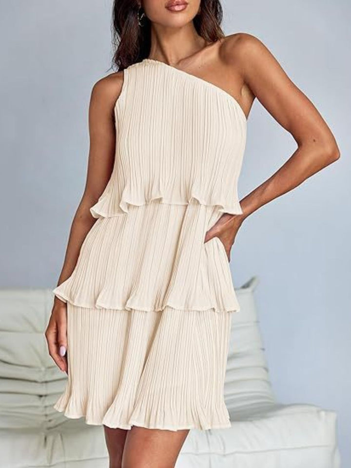 Soréva | One Shoulder Layered Mini Dress