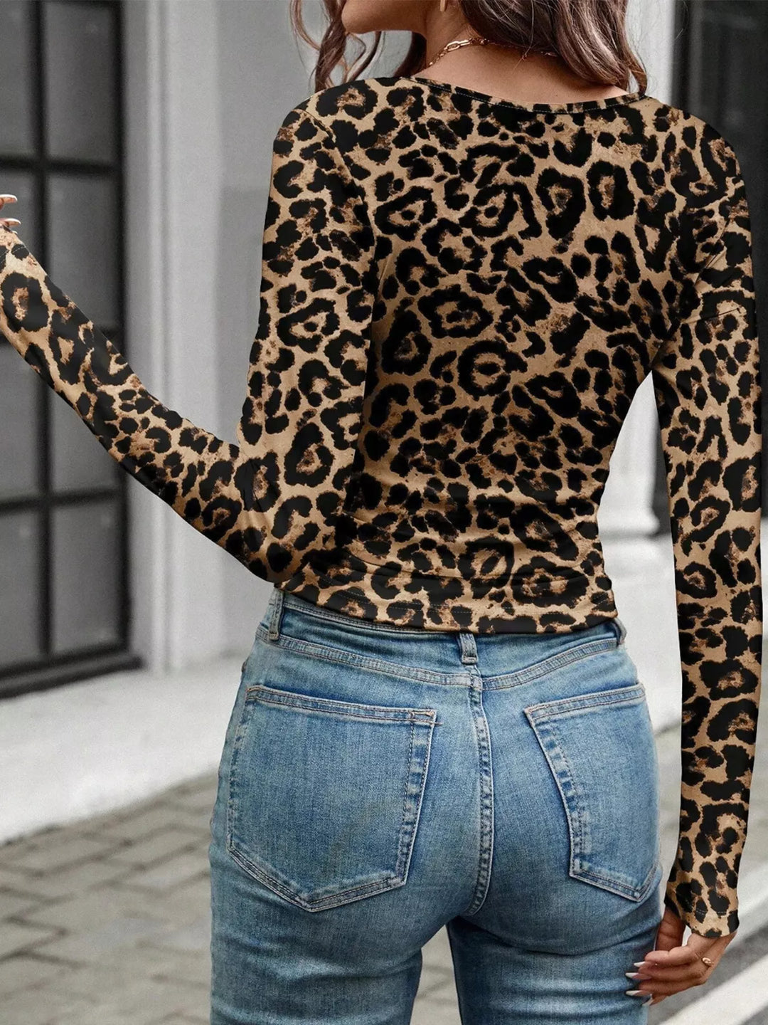 Noelle | Leopard Square Neck Top