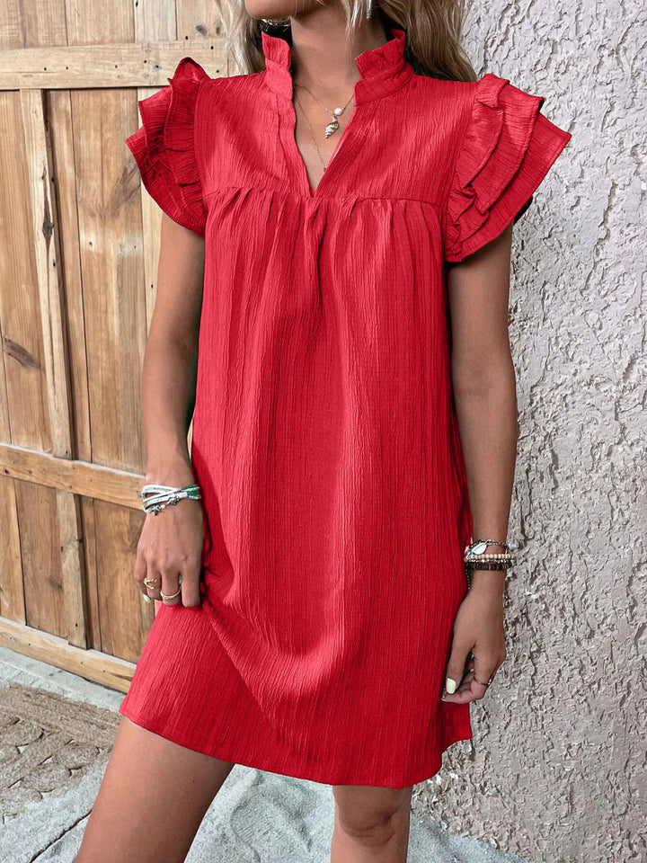 Vaelise | Ruffled Cap Sleeve Mini Dress