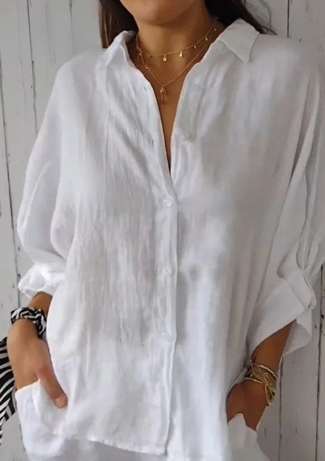 Elodie | Linen Tie-Back Shirt
