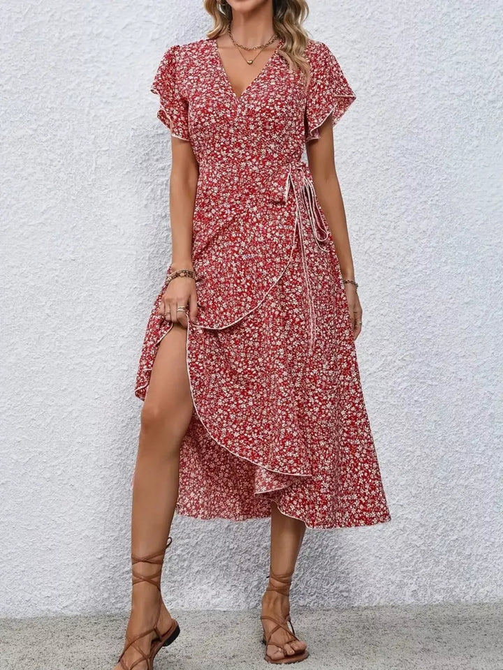 Ashley | Floral Wrap Midi Dress