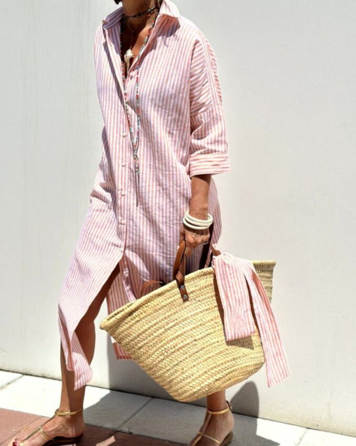 Elowyn | Striped Shirt Dress