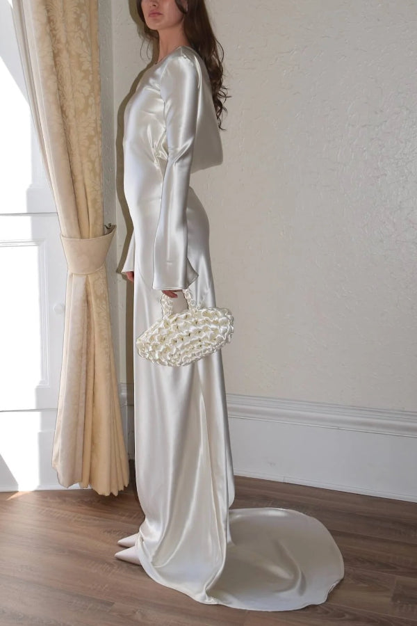 Aveline | Robe maxi sans dos en satin