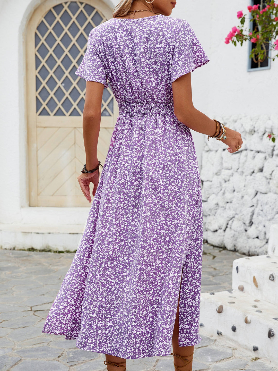 Amara | Robe Maxi Fleurie Fendue