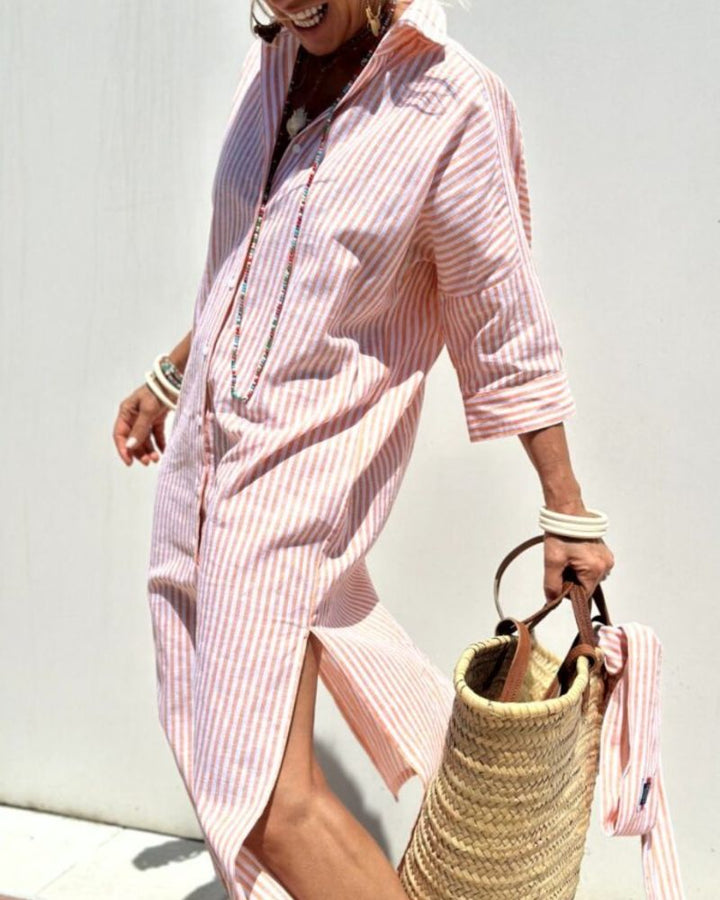 Elowyn | Striped Shirt Dress