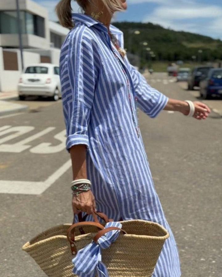 Elowyn | Striped Shirt Dress