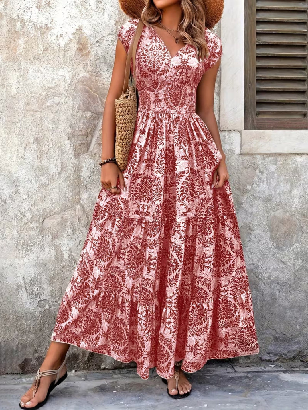 Solara | Printed Tiered Maxi Dress