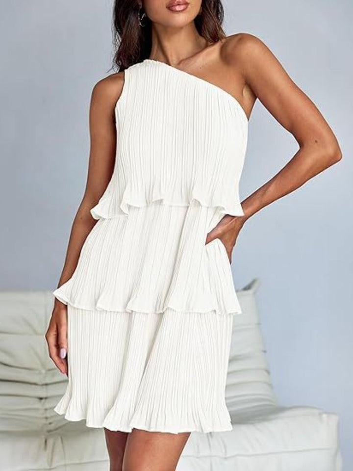 Soréva | One Shoulder Layered Mini Dress