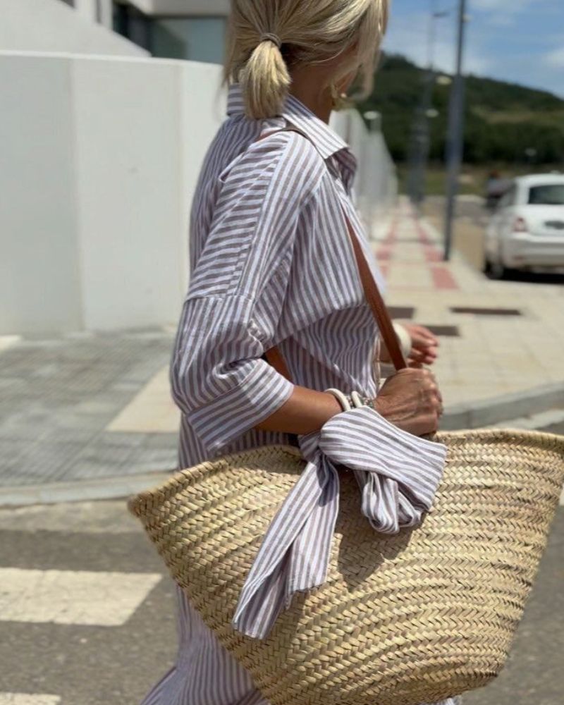 Elowyn | Striped Shirt Dress
