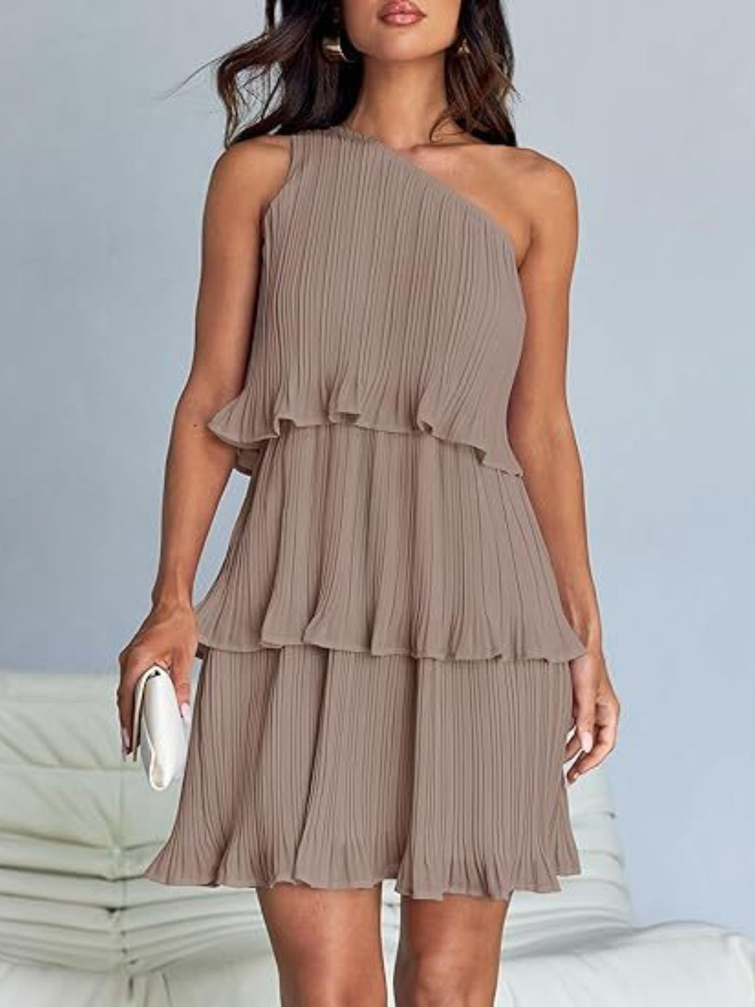 Soréva | One Shoulder Layered Mini Dress